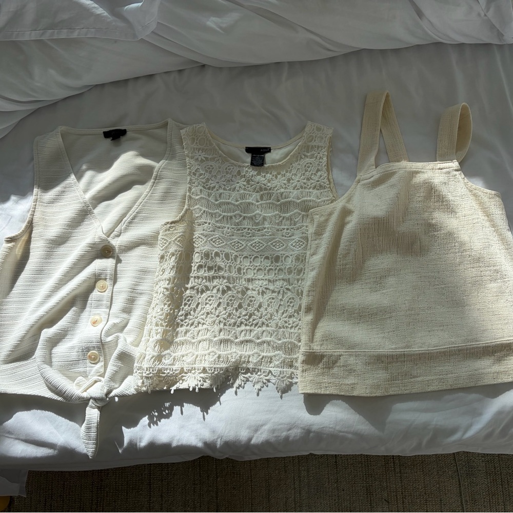 White/Cream Women's Blouse Trio